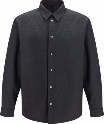 Black Polyester Pattern Shirt