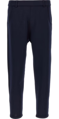 Blue Polyester Casual Pants