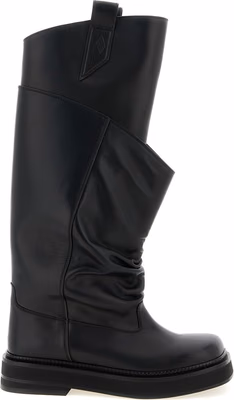 Black Calfskin Over The Knee