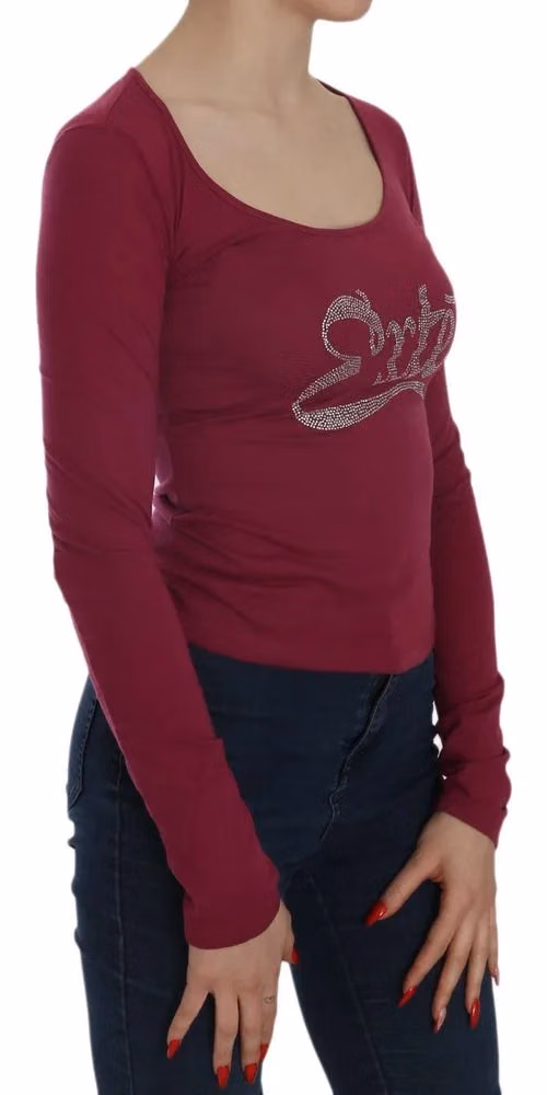 Exte Crystal Embellished Long Sleeve Casual Top