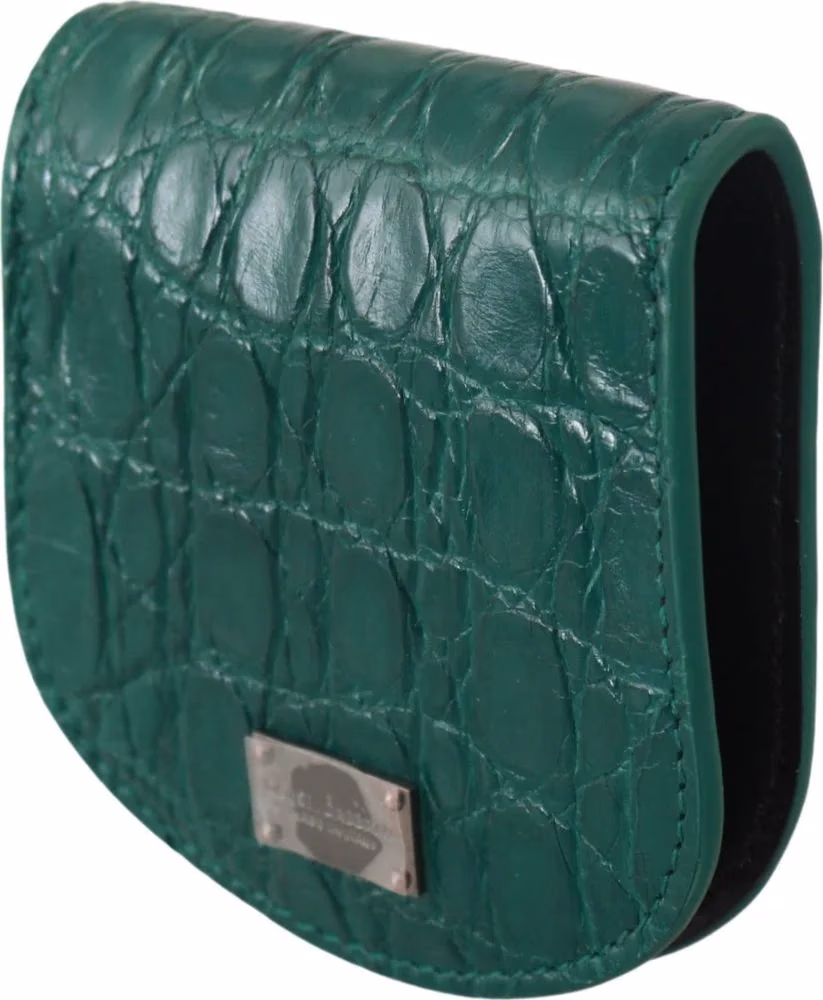 Dolce & Gabbana Green Exotic Skins Condom Case Holder Wallet