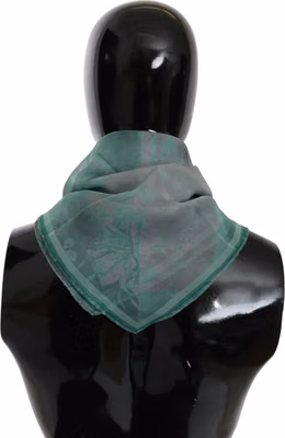 Green Silk Shawl Foulard Wrap Scarf