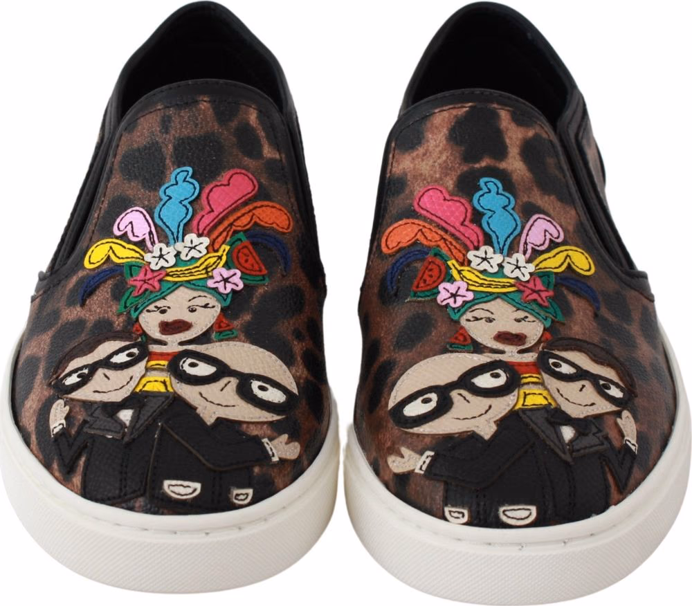 Dolce & Gabbana Leather Leopard #dgfamily Loafers Shoes
