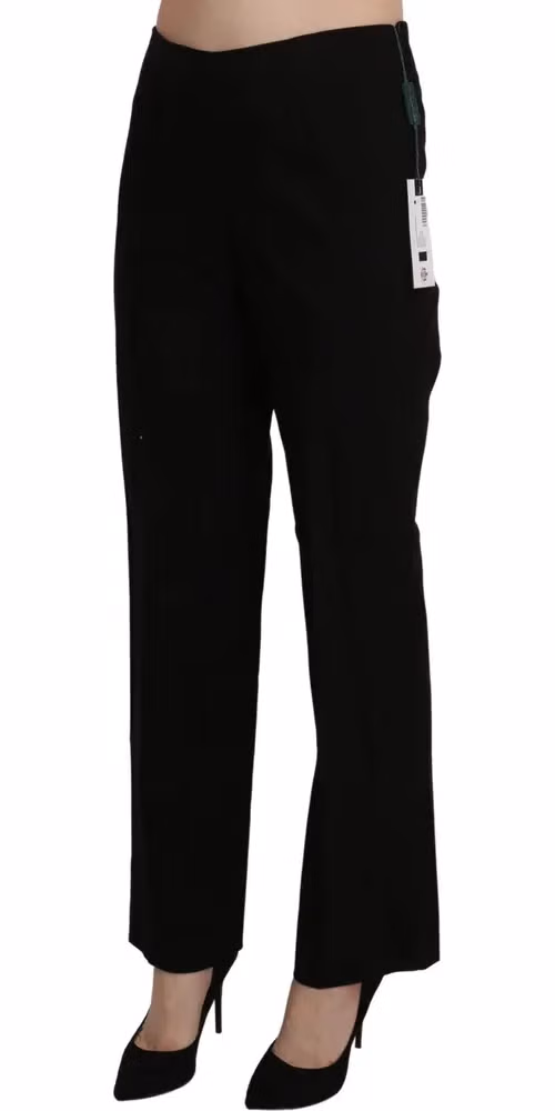 BENCIVENGA Black High Waist Straight Dress Trouser Pant