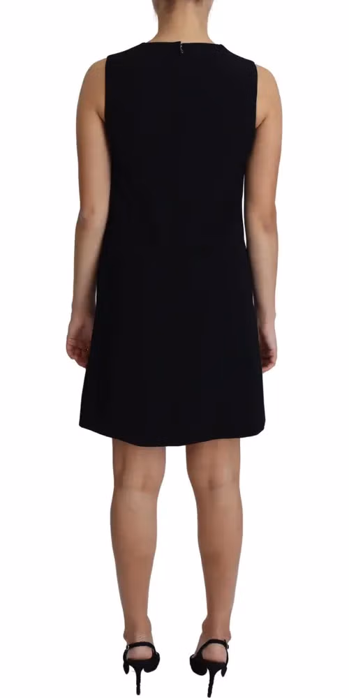 Dolce & Gabbana Black Viscose Stretch A-line Shift Mini Dress