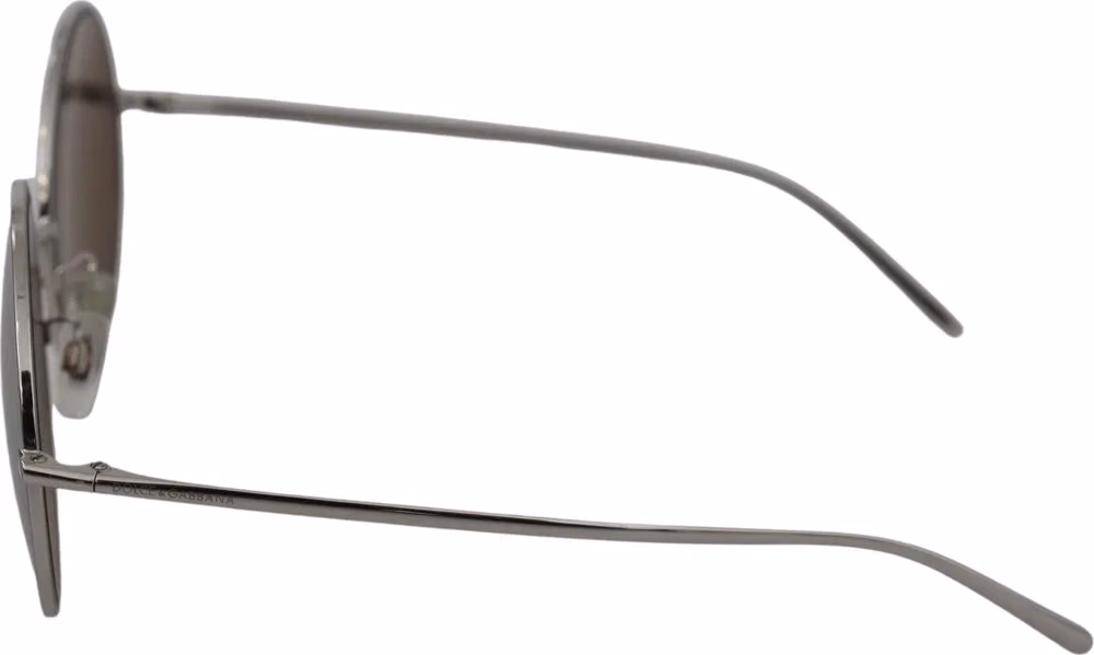 Dolce & Gabbana Silver Plated Round Gray Le nses Women Sunglasses