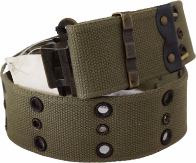 Green 100% Cotton Rustic Bronze Buckle Belt