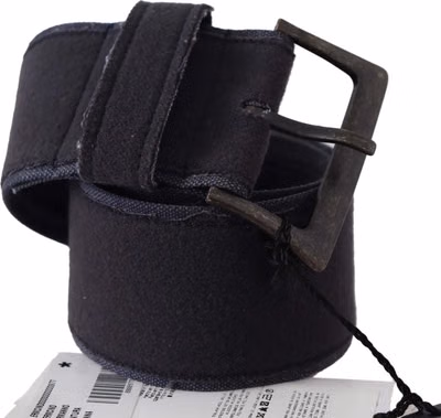 Black Leather Wide Buckle Waist Luxury Belt