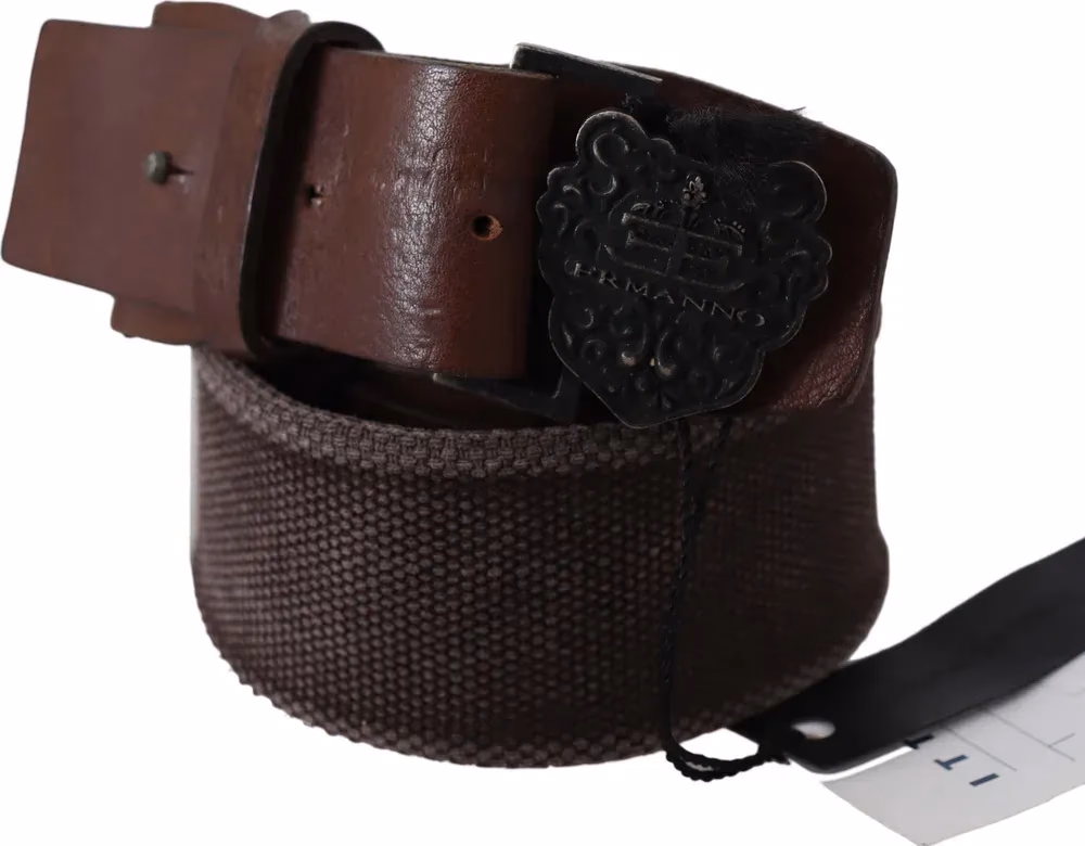 Ermanno Scervino Dark Brown Leather Wide Buckle Waist Belt