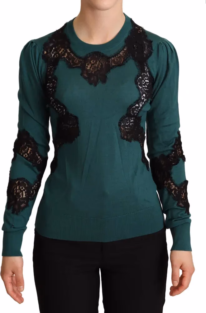 Dolce & Gabbana Green Wool Crewneck Sweater