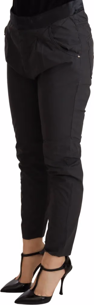 CYCLE Gray Mid Waist Slim Fit Skinny Cotton Trouser