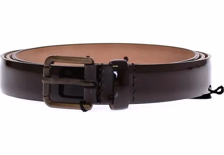 Dolce & Gabbana Brown Leather Logo Belt Cintura Belt