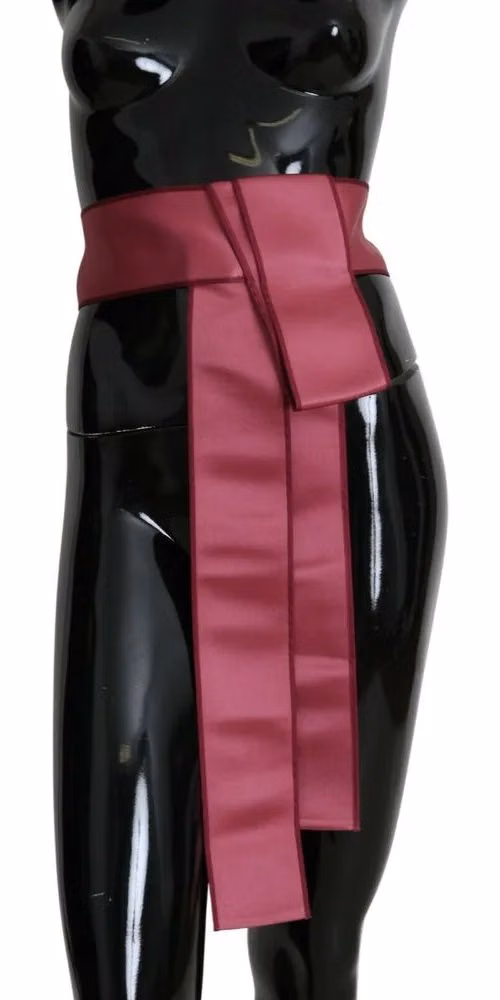 Dolce & Gabbana Pink 100% Silk 3 Button Closure Wide Waist Belt