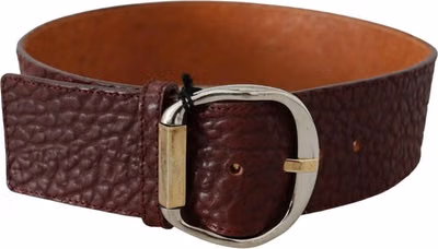 Bordeaux Wide Leather Waist Gold Silver Belt