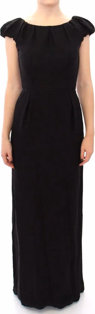 Dolce & Gabbana Black Silk Shortsleeve Gown Maxi IT Dress