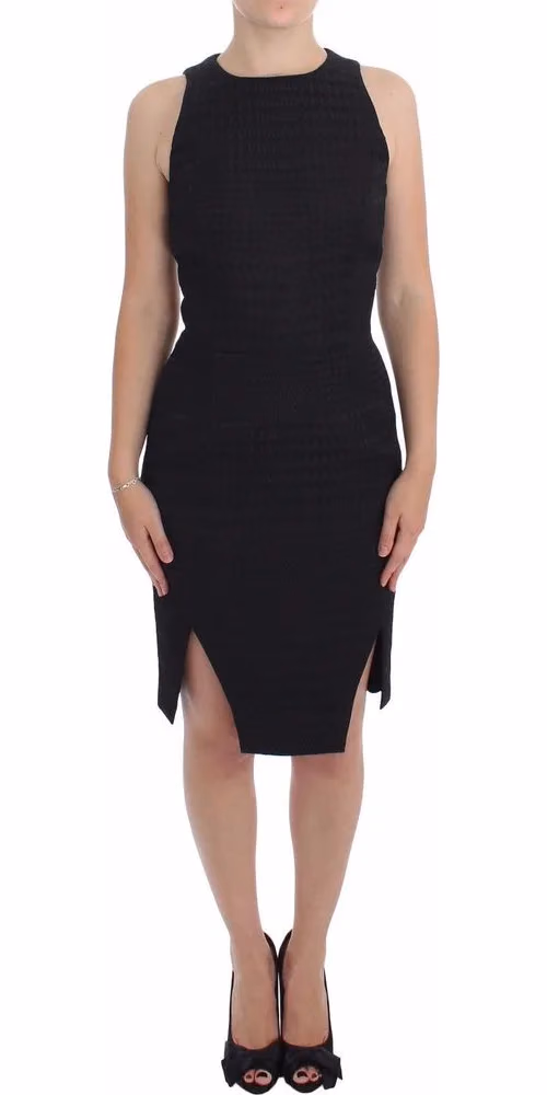 DAIZY SHELY Black Sheath Party Evening Knee Length Dress