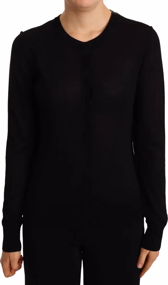 Dolce & Gabbana Black Crewneck Pullover STAFF Sweater Wool