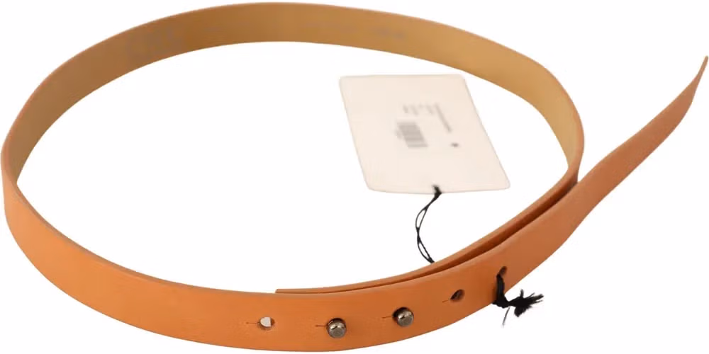 Costume National Orange Leather Silver Fastening Belt