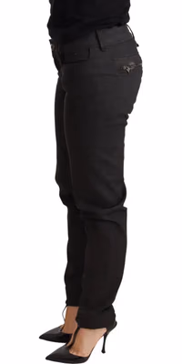 Black Low Waist Skinny Slim Trouser Cotton Jeans
