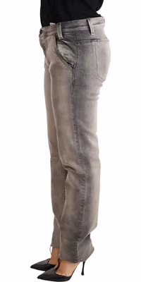 Gray Washed Low Waist Skinny Trouser Cotton Jeans