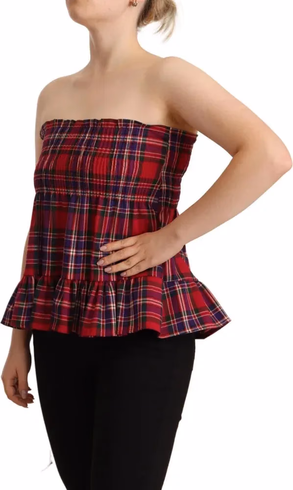 CAMPO DI FRAGOLE Multicolor Chekered Sleevelesss Tank Top