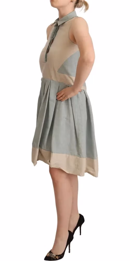 Comeforbreakfast Multicolor Collared Sleeveless Sheath Dress