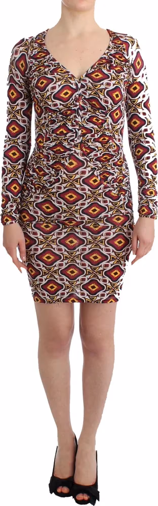 GF Ferre Multicolor Longsleeved Viscose Shift Dress