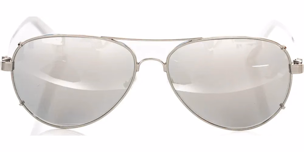 Frankie Morello Silver Metallic Fiber Men's Sunglass