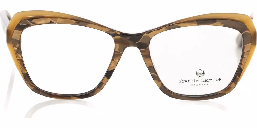 Frankie Morello Beige Acetate Women's Eyeglass Frame