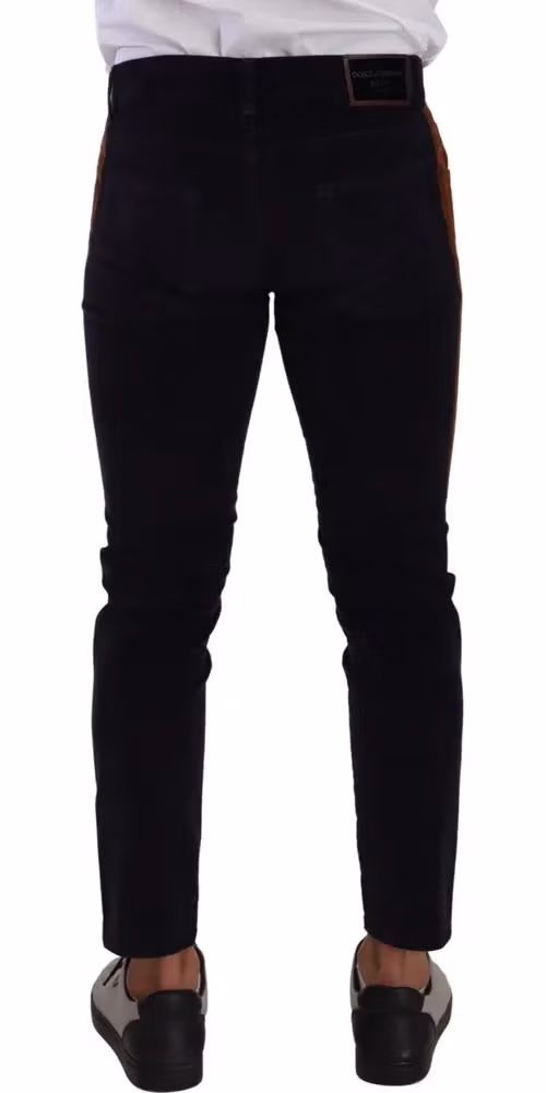 Dolce & Gabbana Blue Cotton Stretch Skinny Corduroy Jeans
