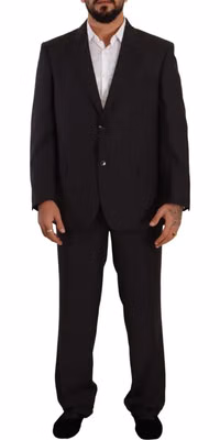 Gray Polyester Single Breasted Formal Suit