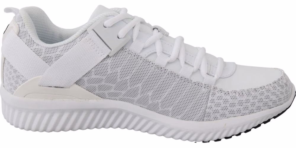 Plein Sport White Polyester Adrian Sneakers Shoes