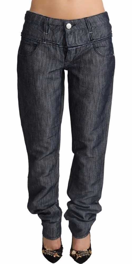 Acht Dark Gray Ramie Mid Wide Waist Straight Denim Jeans