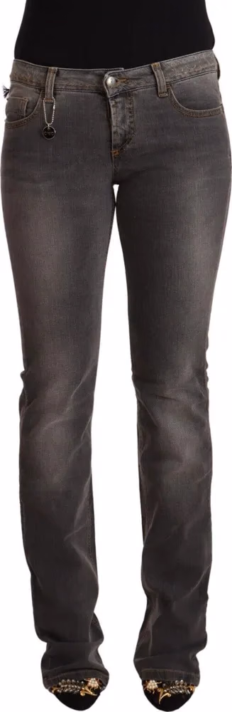 Costume National Gray Washed Low Waist Straight Denim Jeans