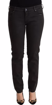 Black Low Waist Skinny Denim Cotton Jeans