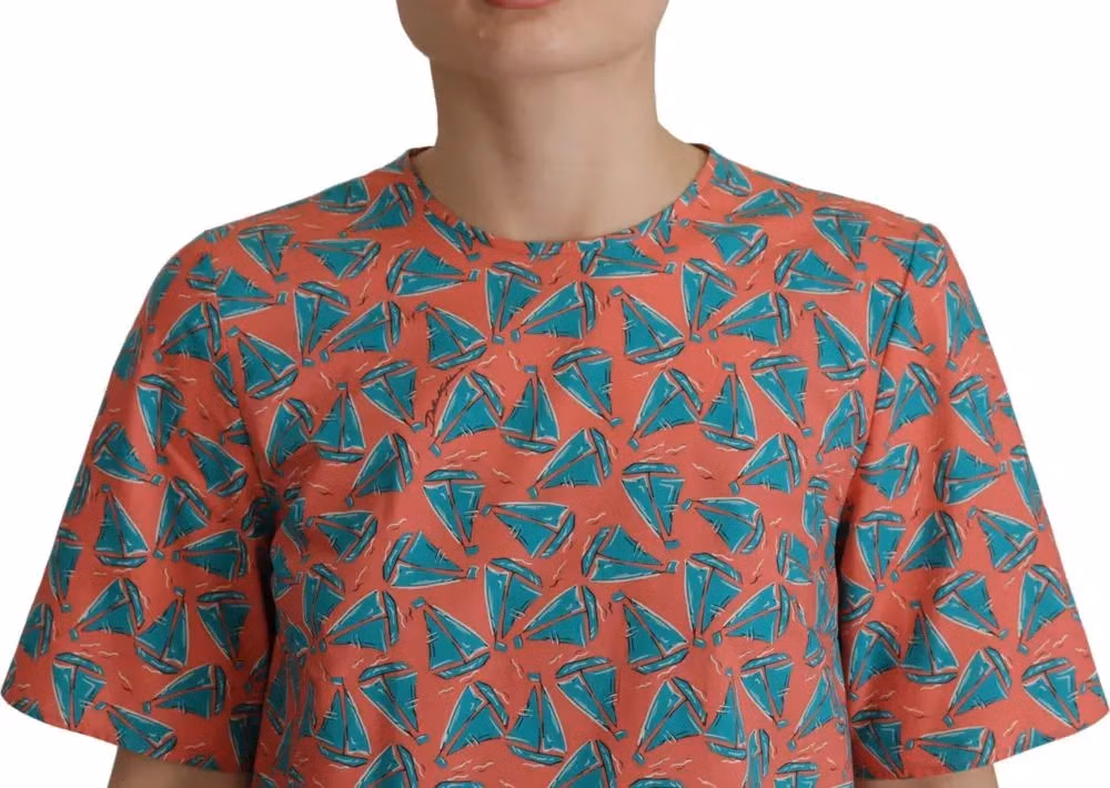 Dolce & Gabbana Pink Sail Boat Print Cotton T-shirt