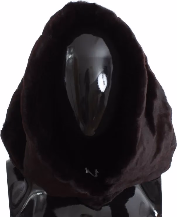 Dolce & Gabbana Purple Weasel Fur Crochet Hood Scarf Hat