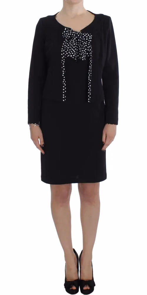 BENCIVENGA Black Stretch Sheath Dress & Sweater Set