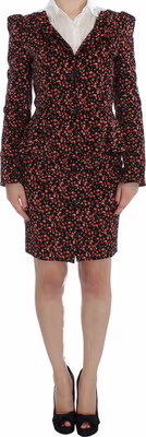 Black Multicolor Floral Suit