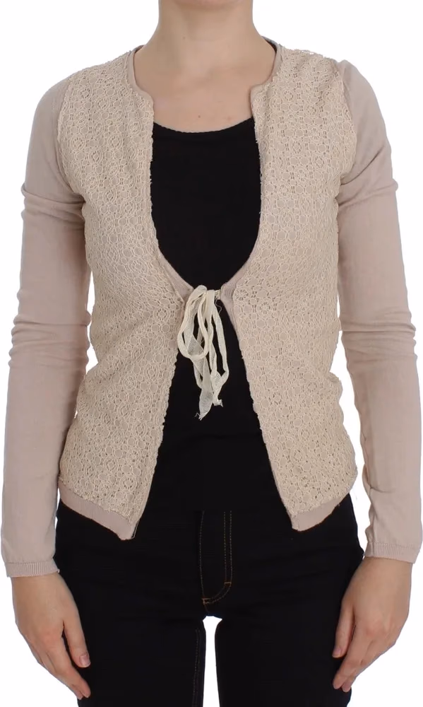 PINK MEMORIES Pink Floral Lace Wrap Sweater