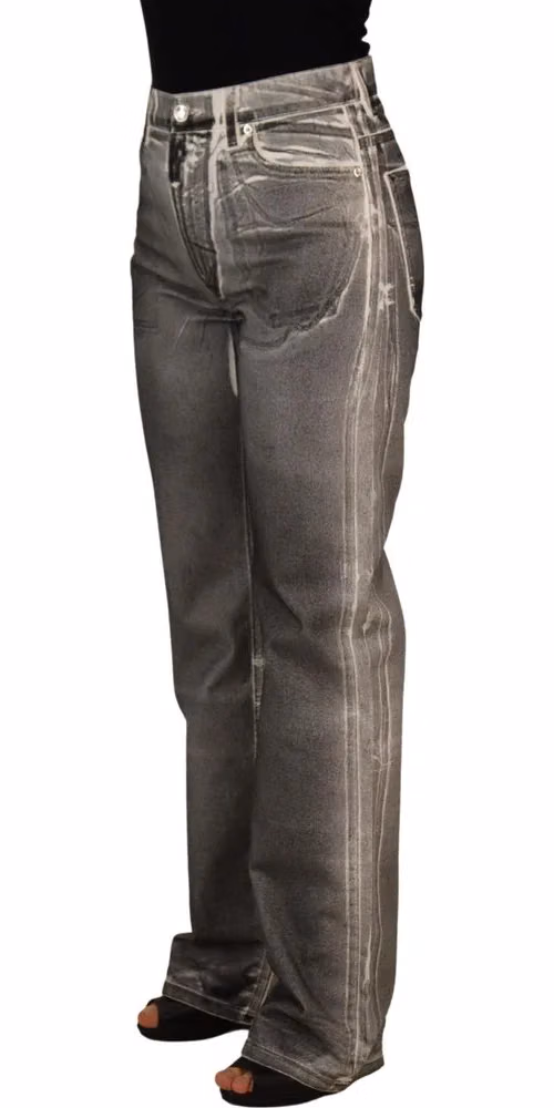 Dolce & Gabbana Grey Washed High Waist Denim Pants Cotton Jeans