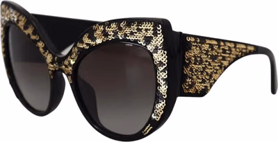 Black Gold Sequin Butterfly Polarized DG4326 Sunglasses