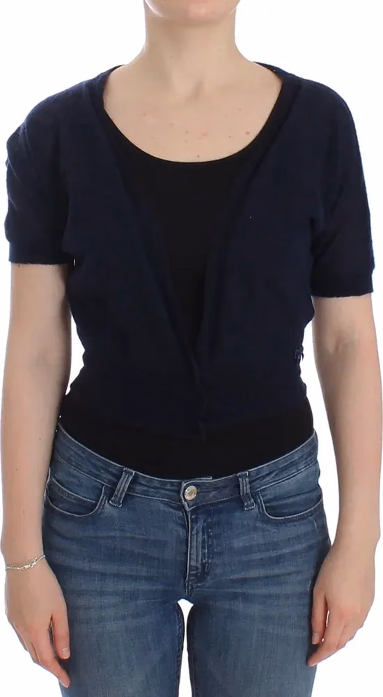 Ermanno Scervino Knit Blue Wool Sweater Cardigan