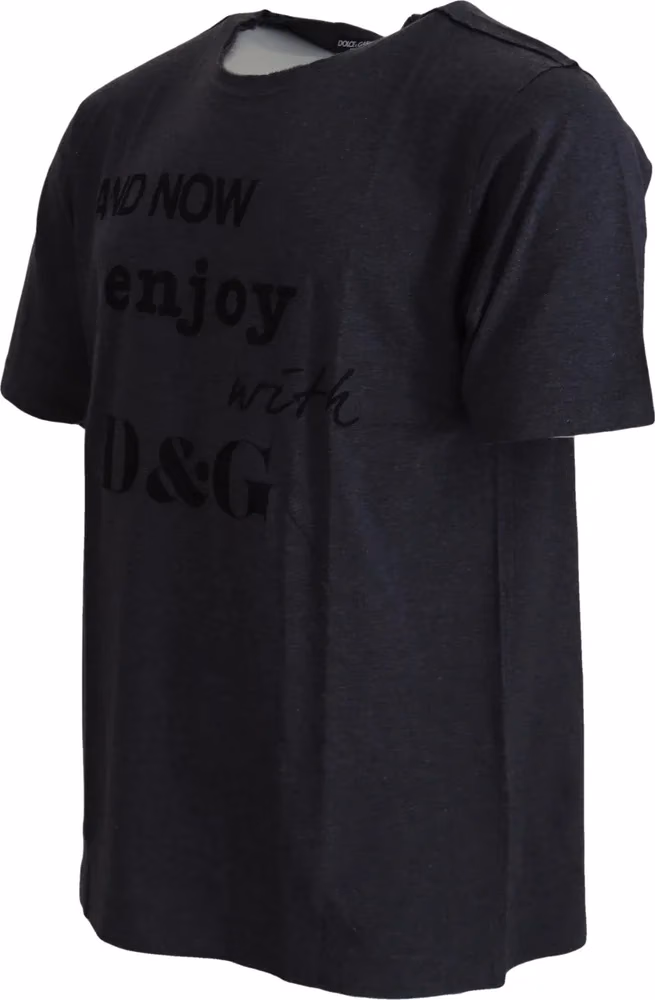 Dolce & Gabbana Gray Crewneck Cotton Short Sleeve  T-shirt
