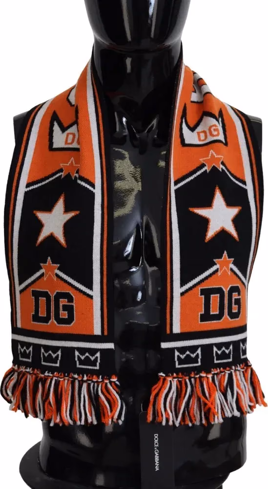 Dolce & Gabbana Multicolor DG Logo Printed Men Neck Wrap Shawl Scarf