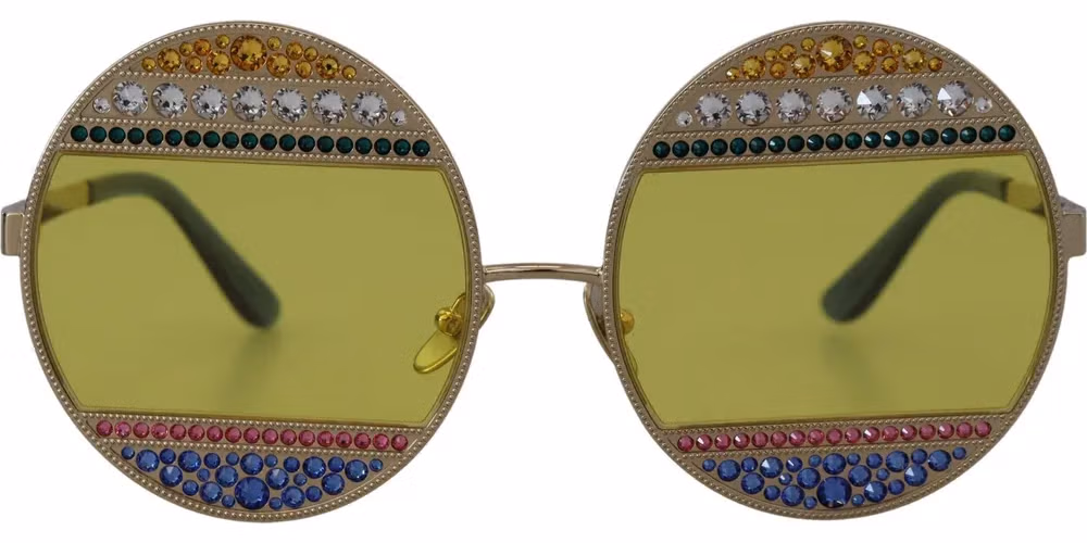 Dolce & Gabbana Gold Oval Metal Crystals Shades DG2209B Sunglasses