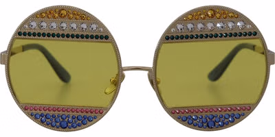 Gold Oval Metal Crystals Shades DG2209B Sunglasses