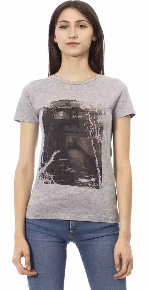 Trussardi Action Gray Cotton Women T-Shirt
