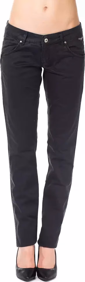 Ungaro Fever Blue Cotton Women's Regular Fit Pant