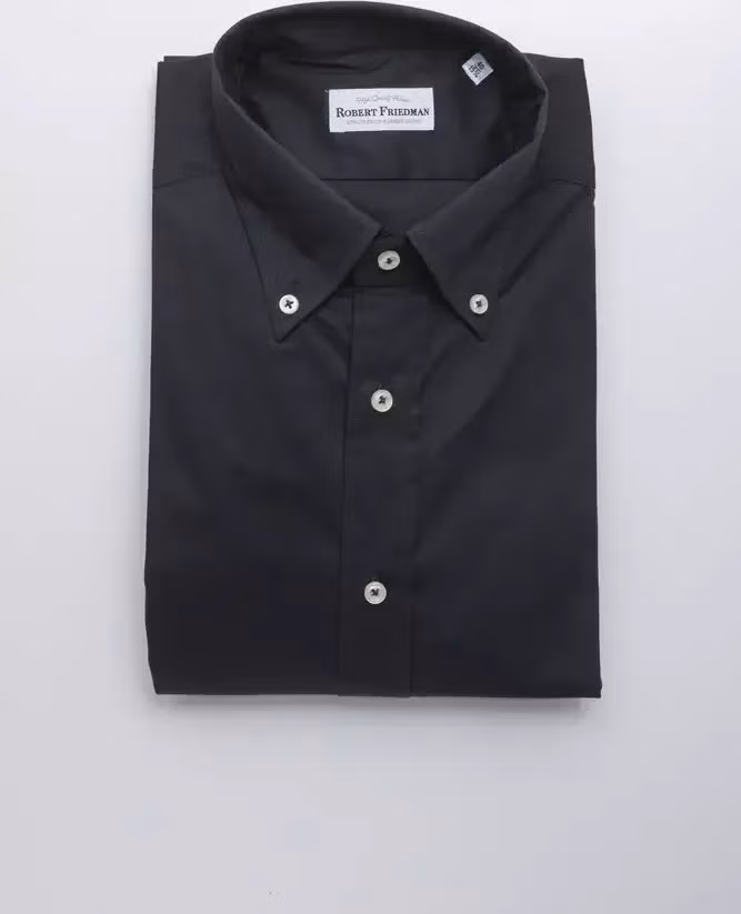 Robert Friedman Black Cotton Men Shirt
